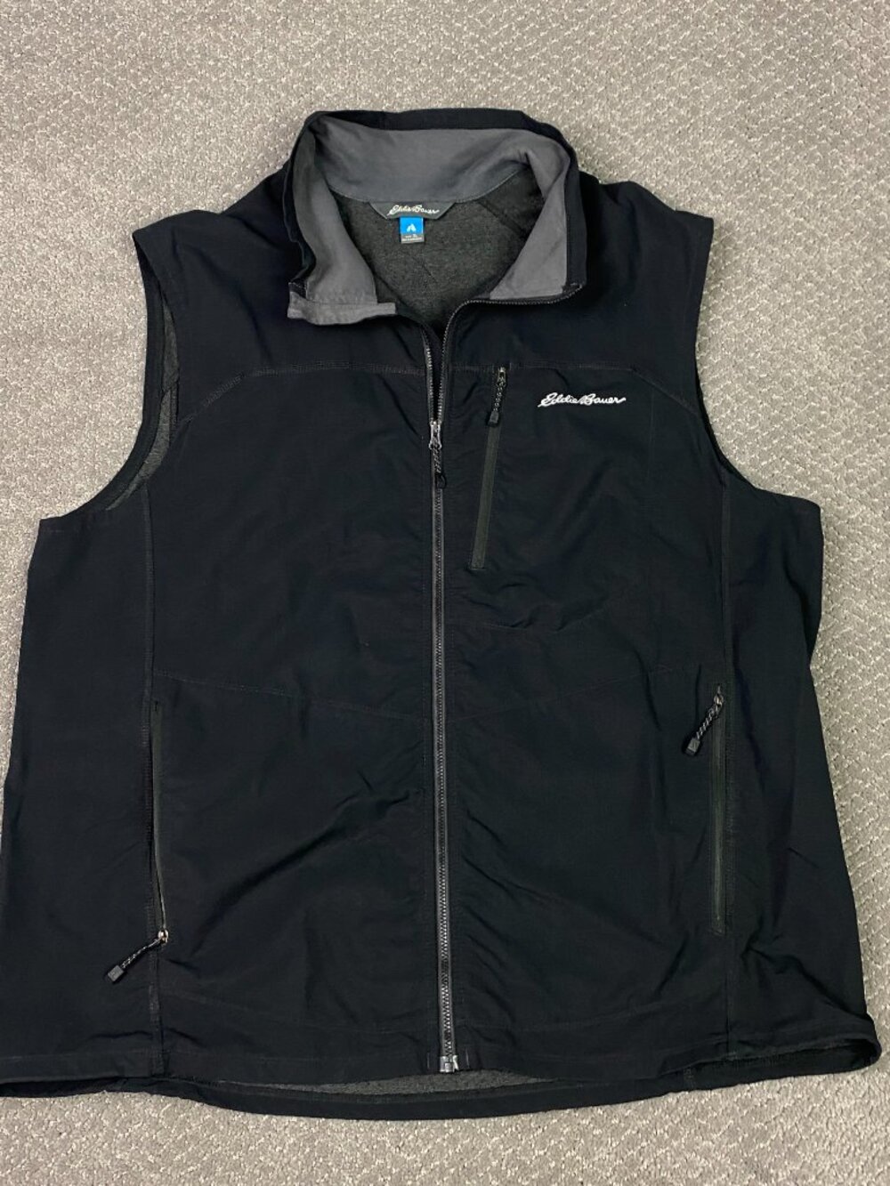 Eddie Bauer First Ascent Vest Mens XL Black Sofshell Hiking Running Outdoors